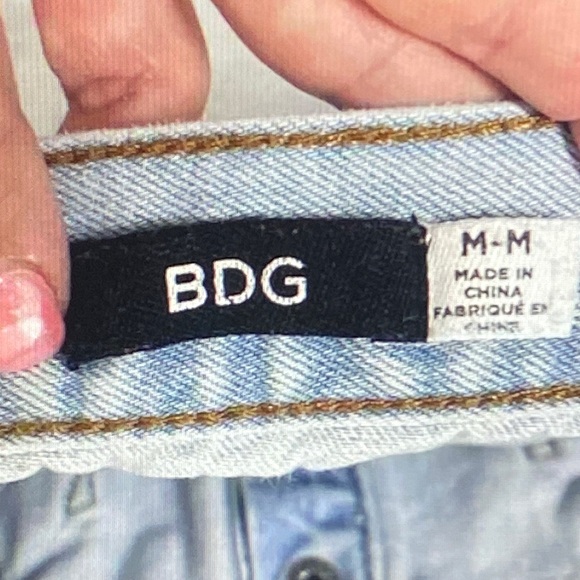 BDG Light Blue Button-Front Mini Skirt - Picture 3 of 4